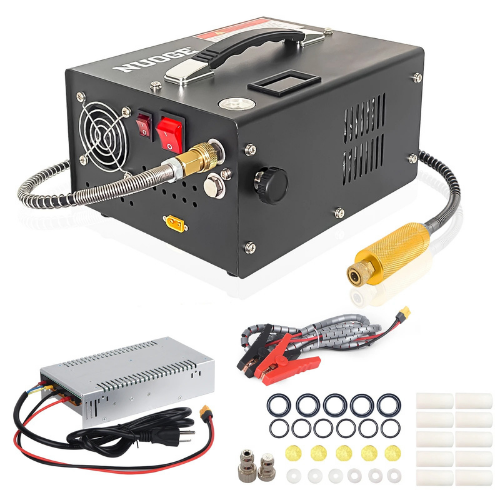 ™Vorta | משאבת אוויר ניידת PCP – 12VDC/110V, ללא שמן/מים