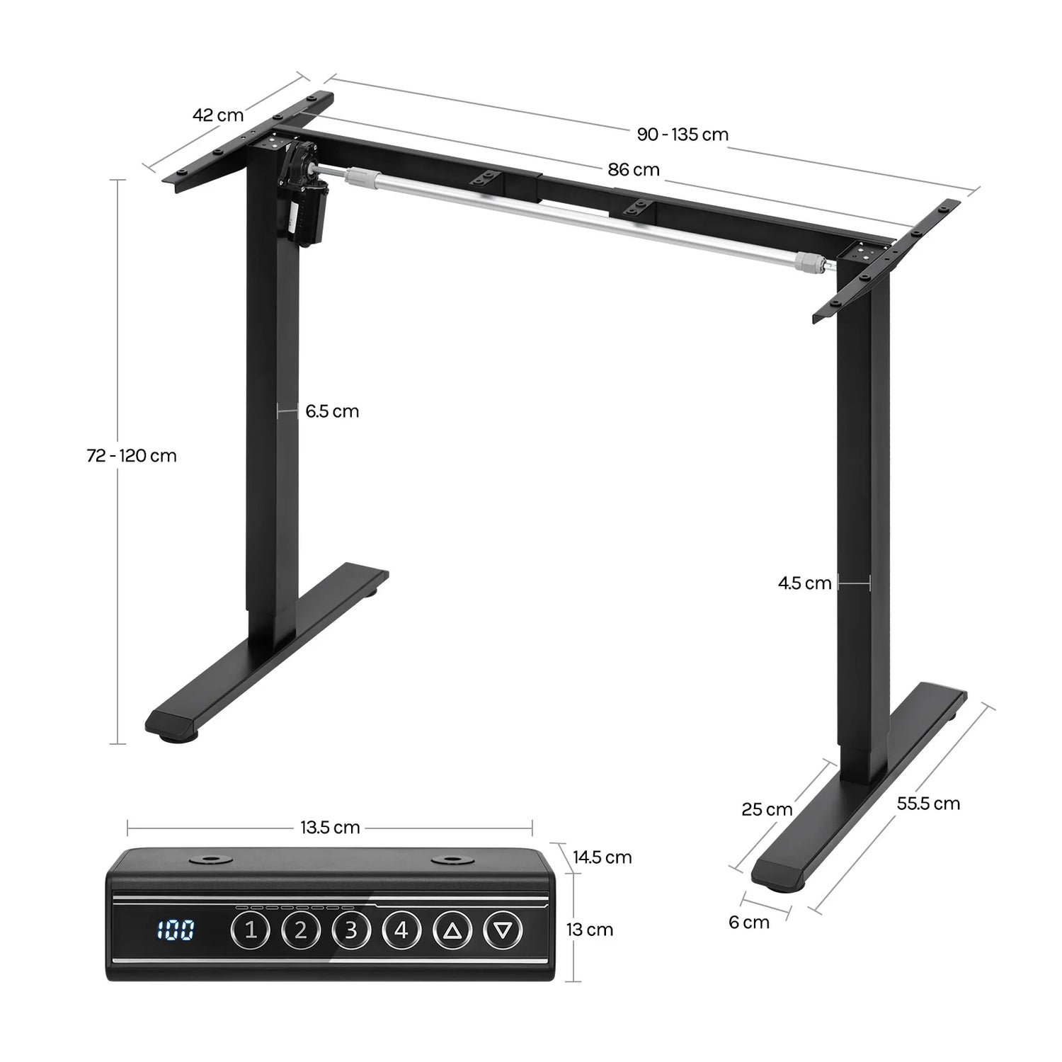 ™Solis | מסגרת שולחן חשמלית מתכווננת עם טעינת USB