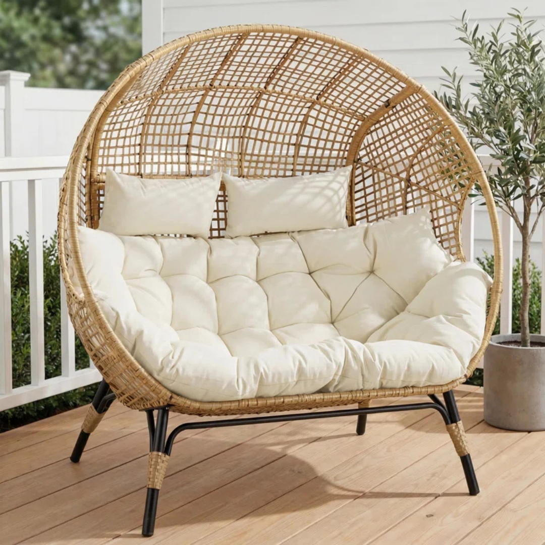 Fauteuil œuf en rotin ™Coryel deux places