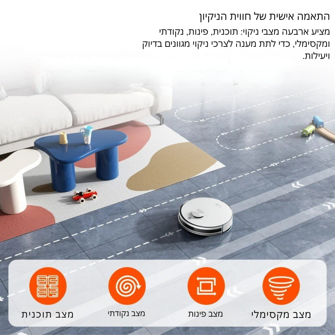 ™Zefi | רובוט ניקוי מתקדם – מערכת ריקון אוטומטית ועוצמתית